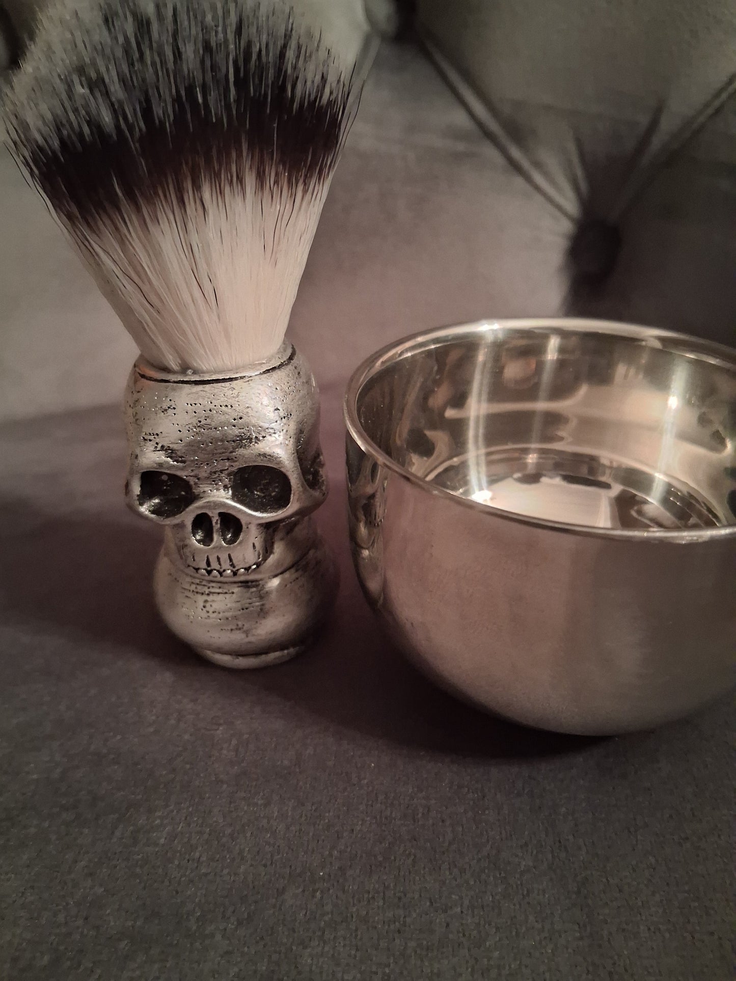 Skull brush and Shaving bowl