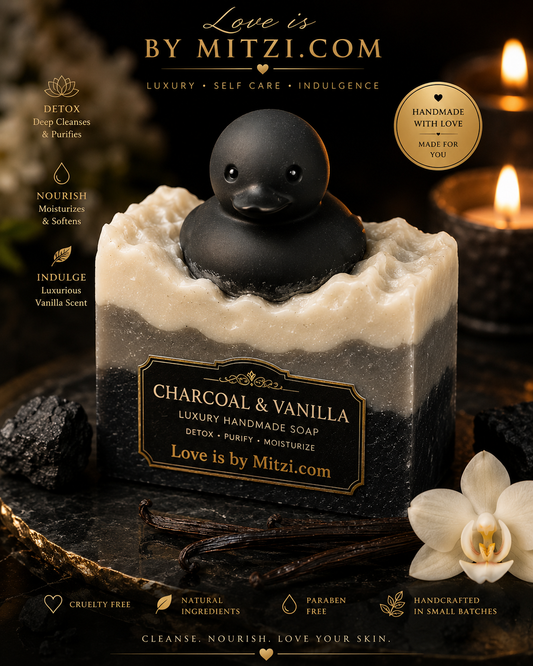 Charcoal & Vanilla Black Rubber Duck