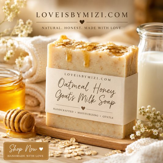 Oatmeal, Honey & Goatmilk cleansing Bar.
