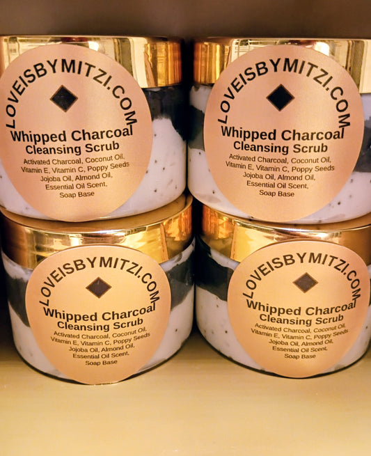 Whipped charcoal exfoliating cleansing scrub